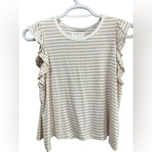 Jackson Rowe stripes ruffle tank top xsmall